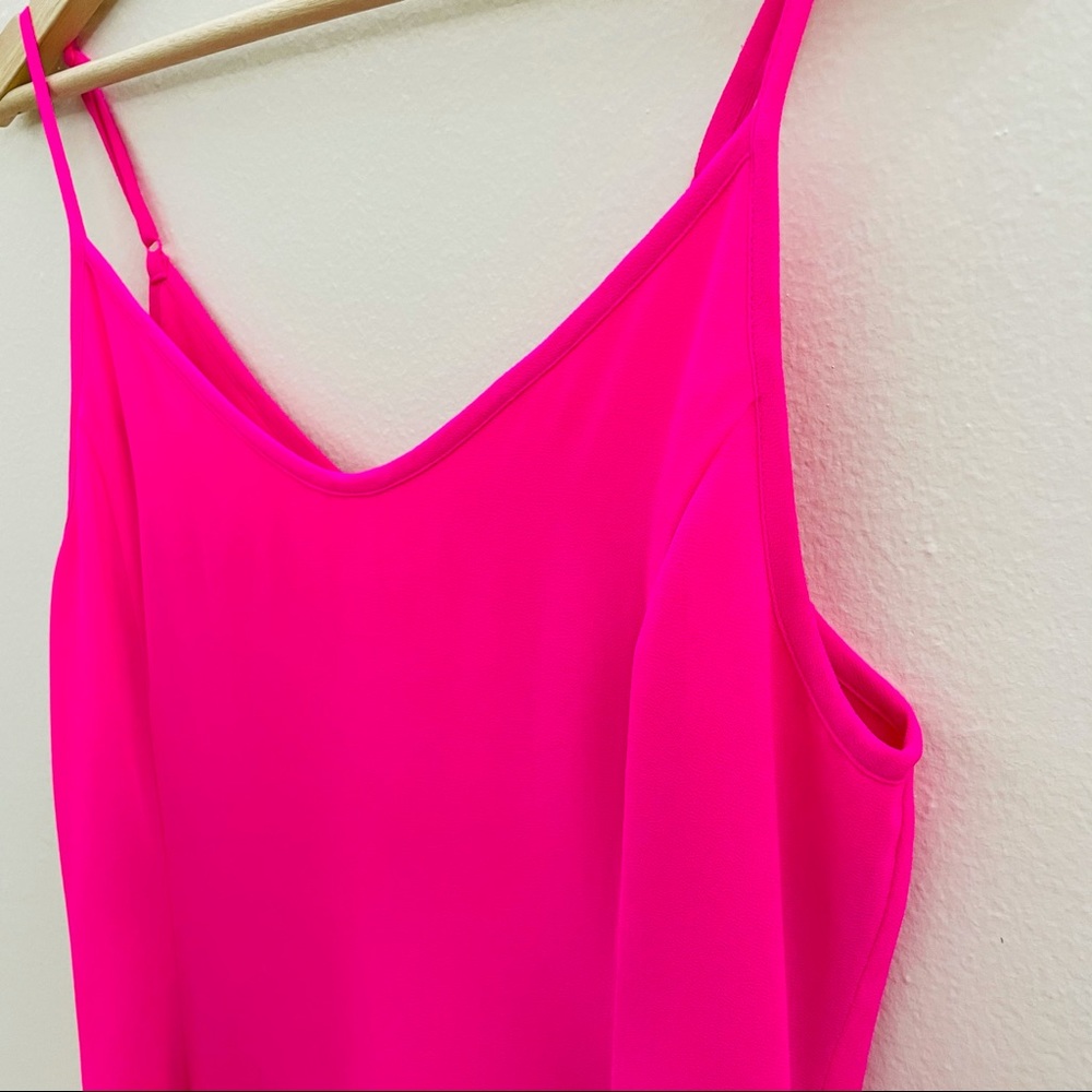 Bright pink spaghetti strapped dress